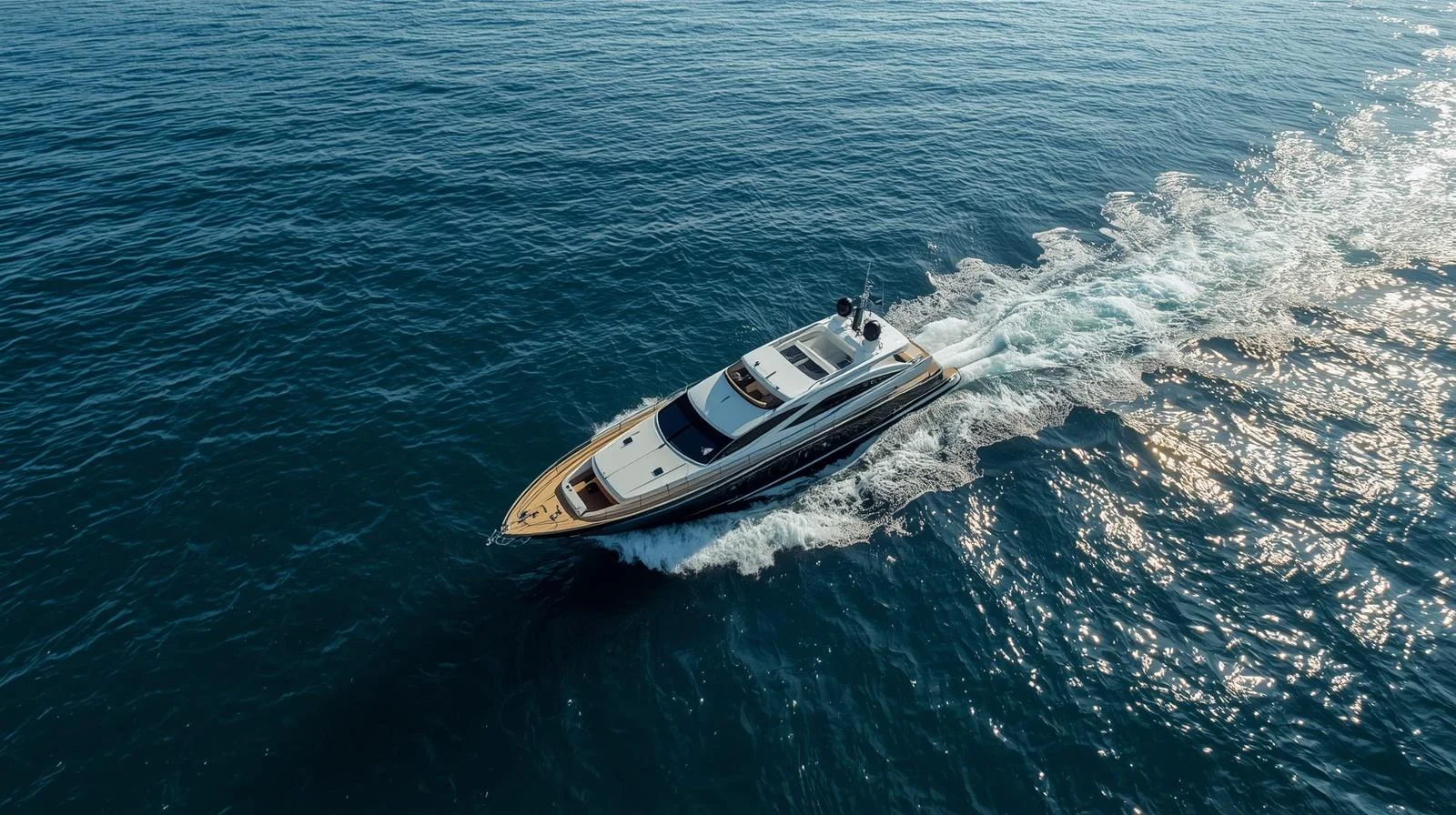 Illustration of a luxury boat cruising along Martha's Vineyard coastline