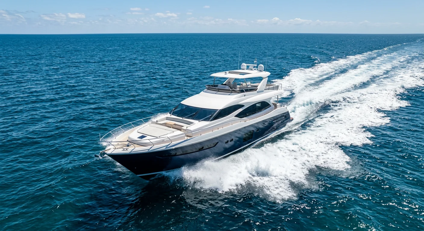 Yacht cruising on open water