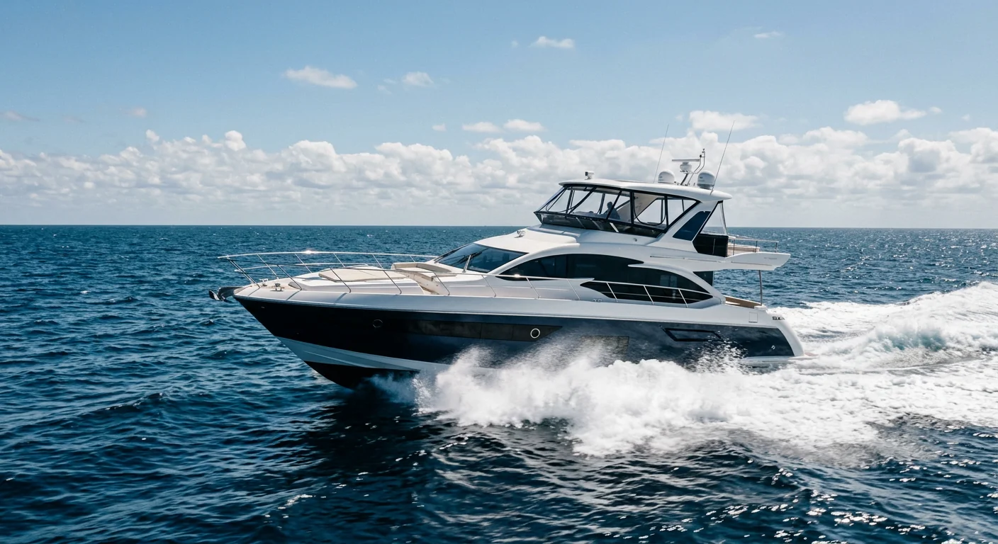 Yacht speeding across the ocean